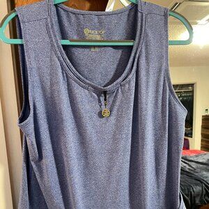 BEACH BLUE SLEEVELESS TANK TUCK TOP 2XL BY FREE WOMAN APPAREL EUC